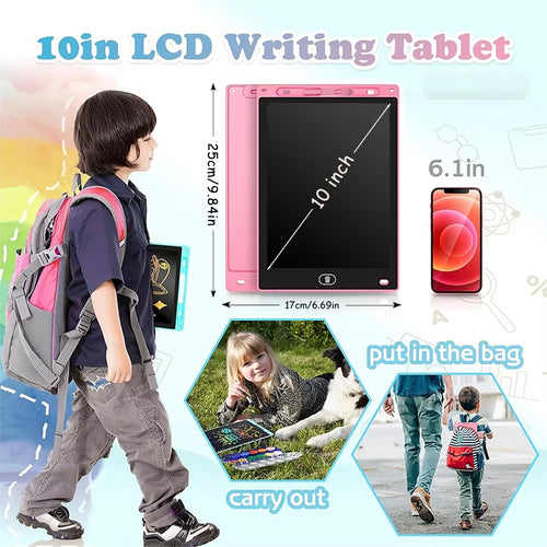 2 pieces 10 Inch LCD Drawing tablet Writing Board Kids Doodle Painting Handwriting Pads Toys for 3 4 5 6 7 8 Years Girls Boys