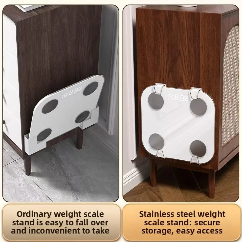New Wall Mounted Weight Scale Storage Rack Universal Bracket Traceless Paste Space Saving Design Suitable For Home And Bathrooms
