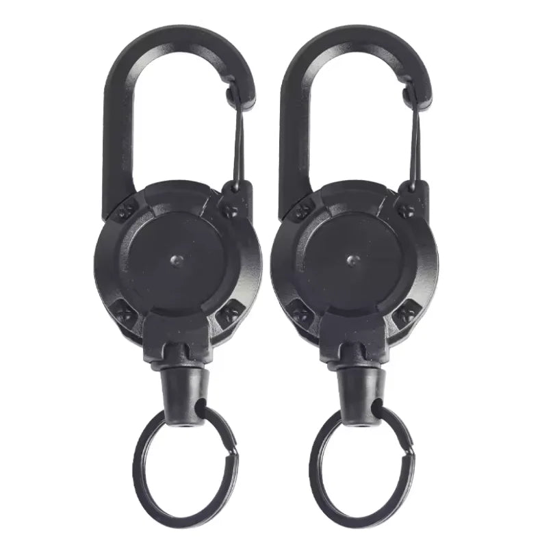 1/2pcs Extendable Retractable Holders Keychain Badge Reels Heavy Duty Clip With Carabiner Key Chain For Men Outdoor Bags