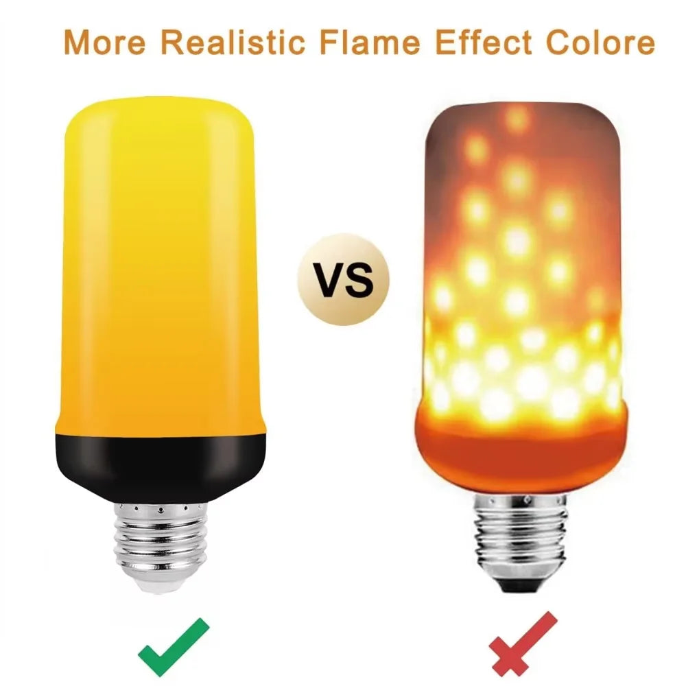 B22/E27 LED Flame Effect Bulb – 4 Modes Flickering Fire Simulation Light for Home, Garden, Party, Bar, Festival & Outdoor Decor