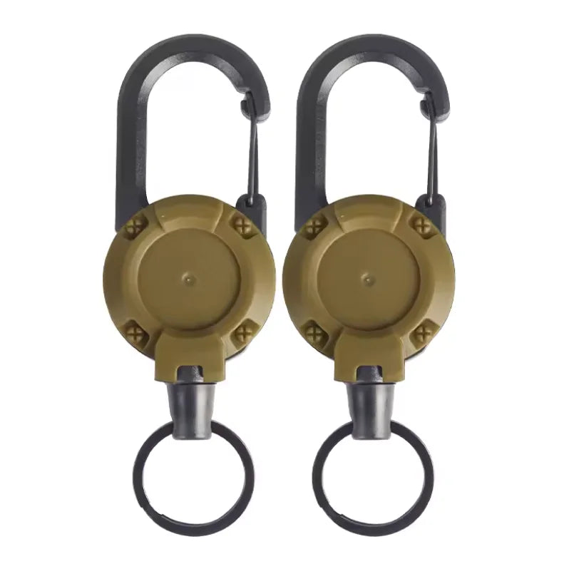 1/2pcs Extendable Retractable Holders Keychain Badge Reels Heavy Duty Clip With Carabiner Key Chain For Men Outdoor Bags