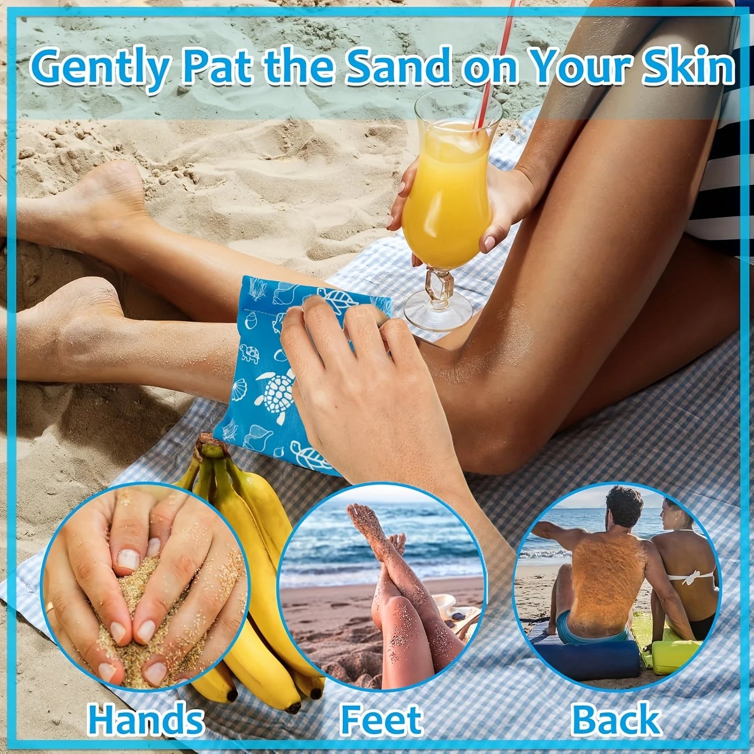 Beach Vacation Essentials Sand Remover Bag Magic Sand Wipe Off Mitt Travel Must Haves for Surfing Swimming Camping Gadgets