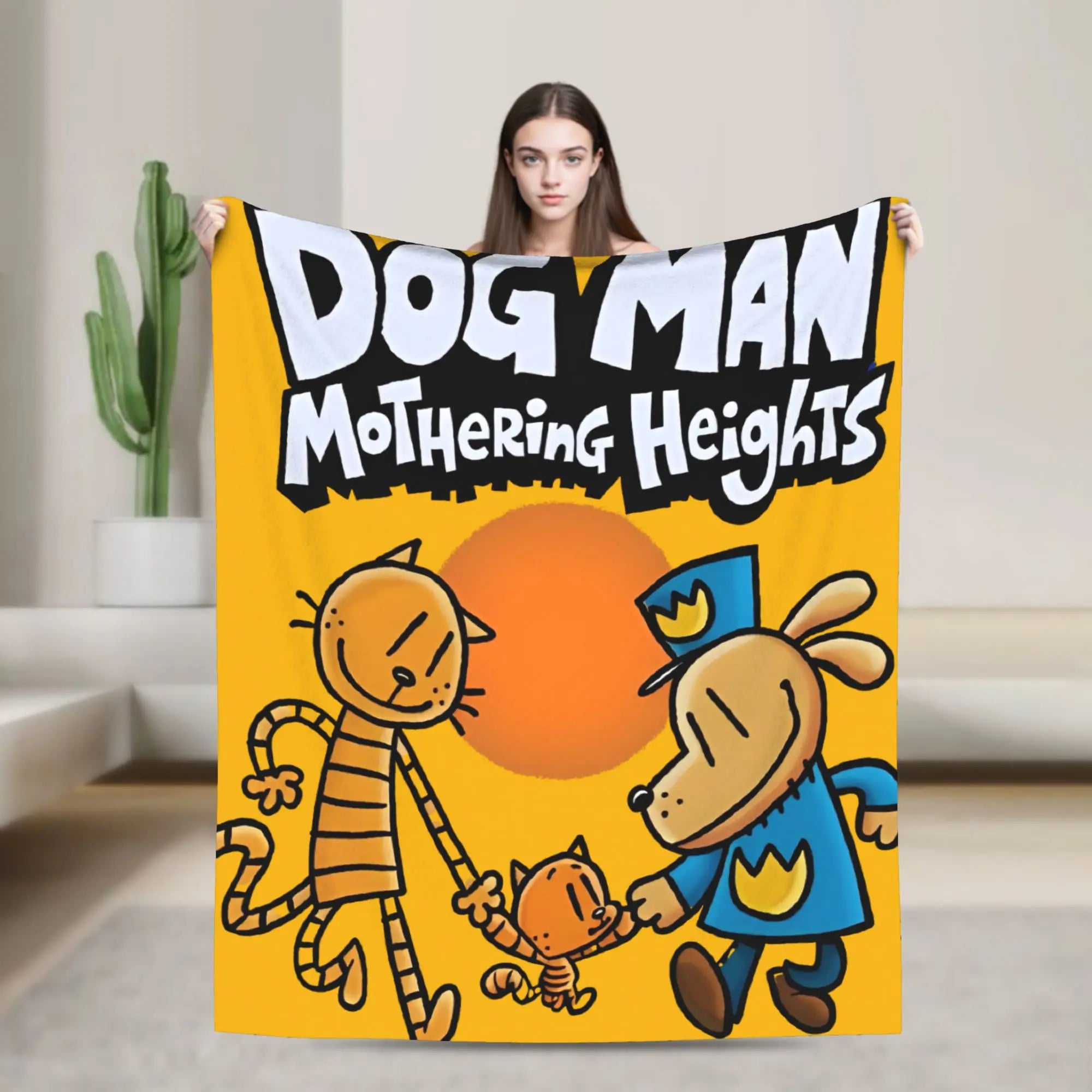 Dog Man Dogman Movie Comic Blanket Cartoon Flannel Vintage Warm Throw Blanket for Coverlet Spring/Autumn