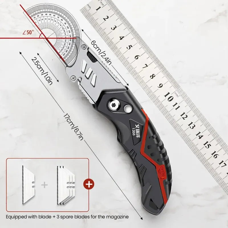 Art Knife Heavy-duty All Steel Thick Durable And Sturdy Folding Knife Cable Stripping Knife Wallpaper Knife