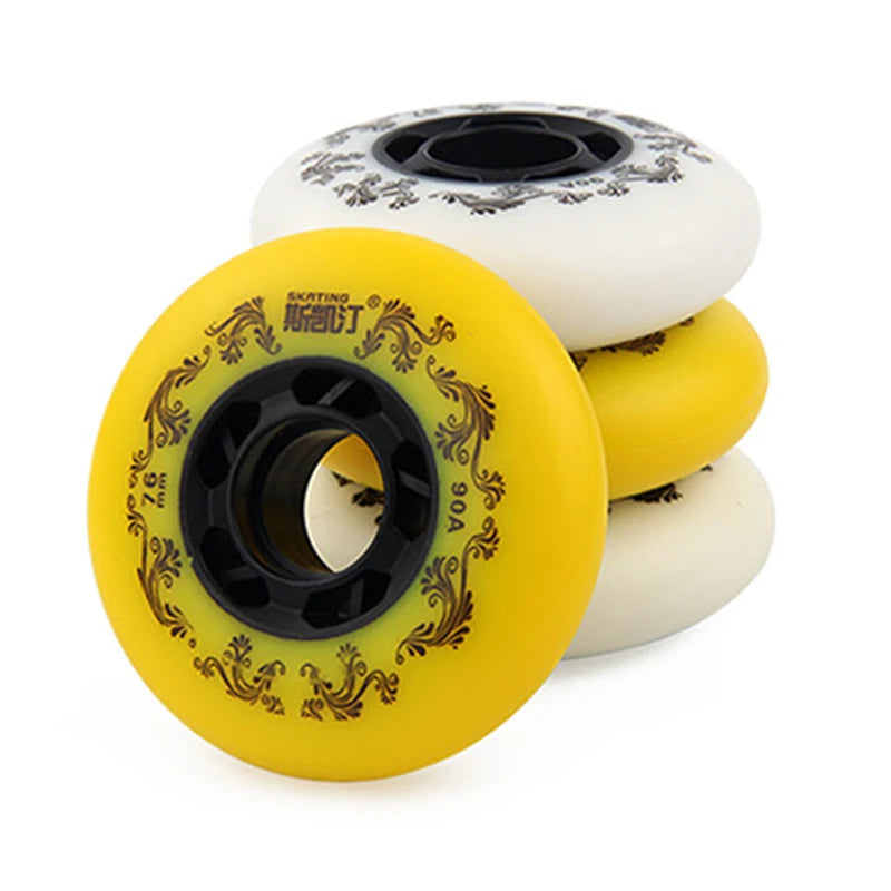 90A Roller 80 76 72mm Inline Skates Wheels Slalom Sliding Wheels For Street Road Free Skating FSK Braking Sakting Patine Shoes