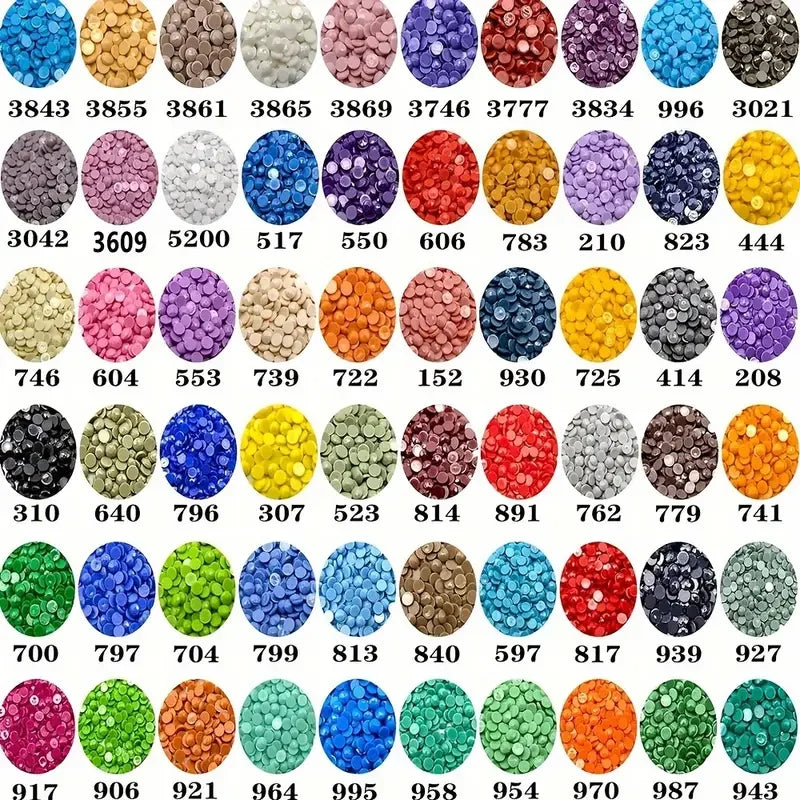 60 vibrant colored diamond painting kits (500 diamonds each), suitable for DIY diamond painting, nail art, and other decorations