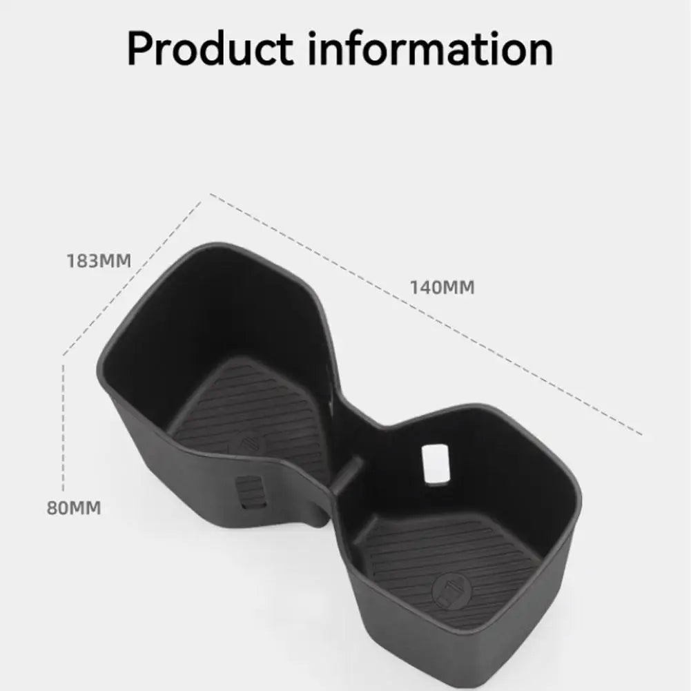 TPE Armrest Storage Box Organizer for Kia EV9 2024-2025 Rear Cup Holder Tray Black Car Interior Accessories
