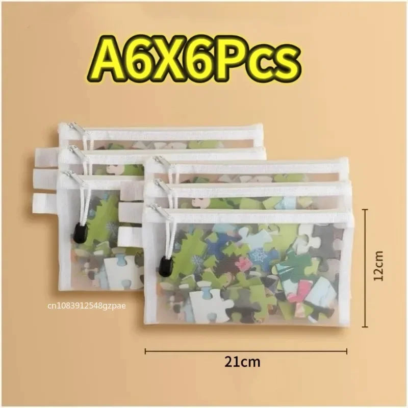 1/3/6PCS Storage Bag Mesh ZipperToy Building Block Puzzle Sub-package Children Particle Zipper Transparent Finishing Storage