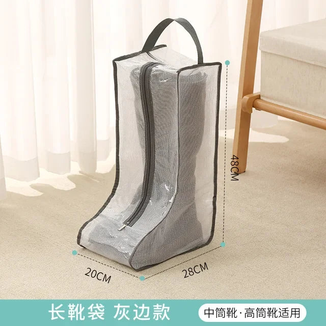 Shoes Dust Cover Mesh Transparent Shoe and Boot Storage Bag with Zipper Portable Travel Dust Organizer Protector Bag