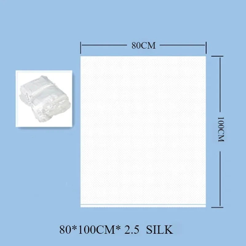 50PCS 80x100cm Thickened PE Garbage Bags Eco Friendly Large Capacity Strong Disposable Transparent for Household Hotel Storage