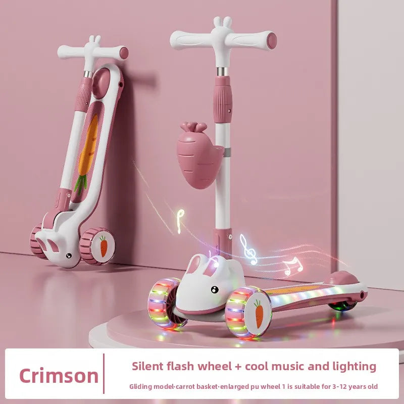 New children's scooter:5-in-1 glide scooter for boys and girls three-wheeled toy scooter ideal for developing children's balance