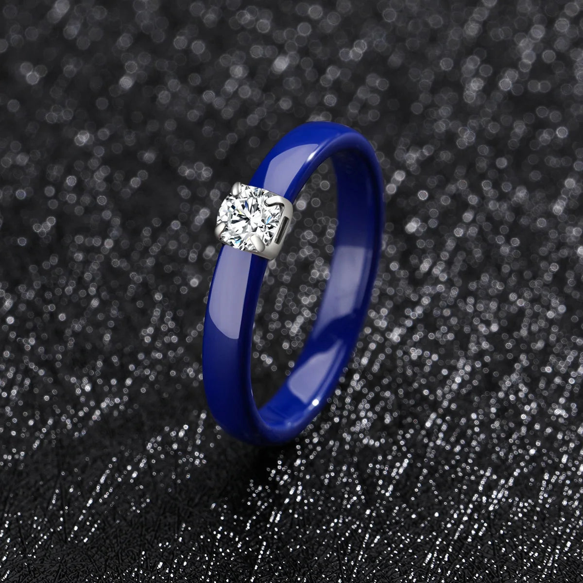 Classic Promise Ring for Women Ceramic Wedding Band 3mm Thin Minimalist Colorful Engagement Rings in Pink Green White Black