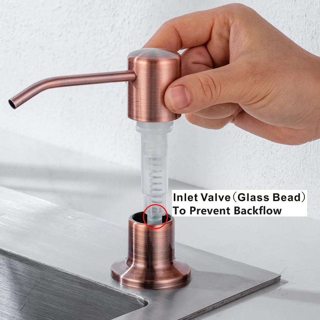 Liquid Soap Dispensers Stainless Steel Pump Head with 500ML PE Bottle Build in Dispenser Soap for Kitchen Accessories