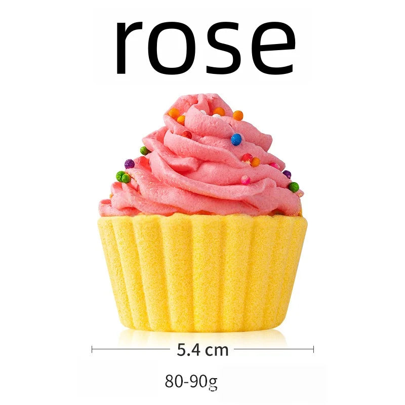 80g Cake Shaped Bath Salt Ball Bubble Bath Bombs Creamy Children's Aromatherapy Essential Oil Bath Balls for Relaxing Soak