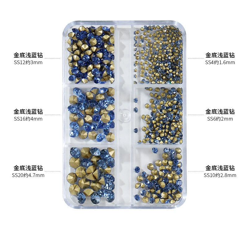 Nail Art Rhinestones Kit 2400pcs Nail Gems Ab Flatback Rhinestones Gems Stones with Storage Organizer for Design Bright Holiday