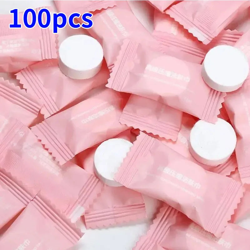 20/50/80/100PCS Mini Compressed Towel Disposable Capsules Towels Magic Face Care Tablet Outdoor Travel Cloth Wipes Paper Tissue