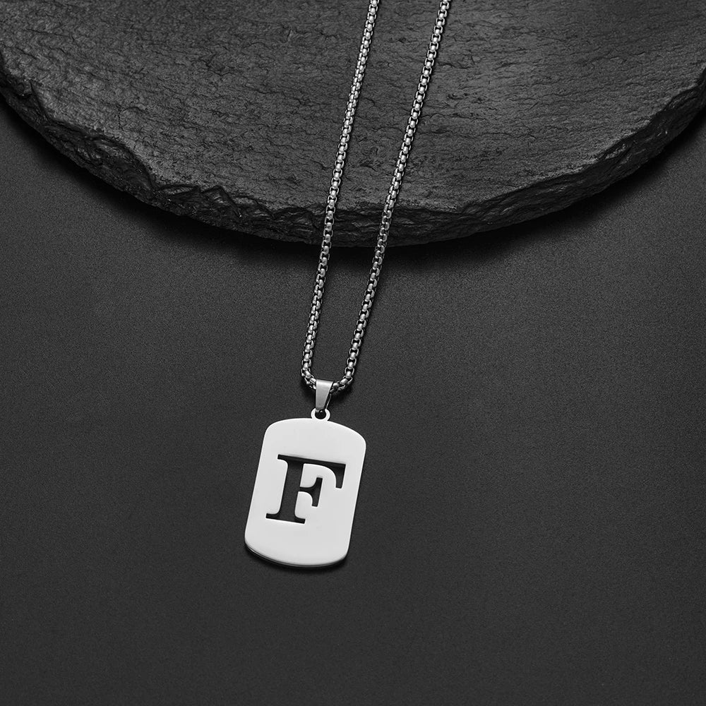 Delicate Initial Name Letters Charm Pendant Necklace For Men Alphabet A-Z Stainless Steel Jewelry Women 2024 Collar Hombre