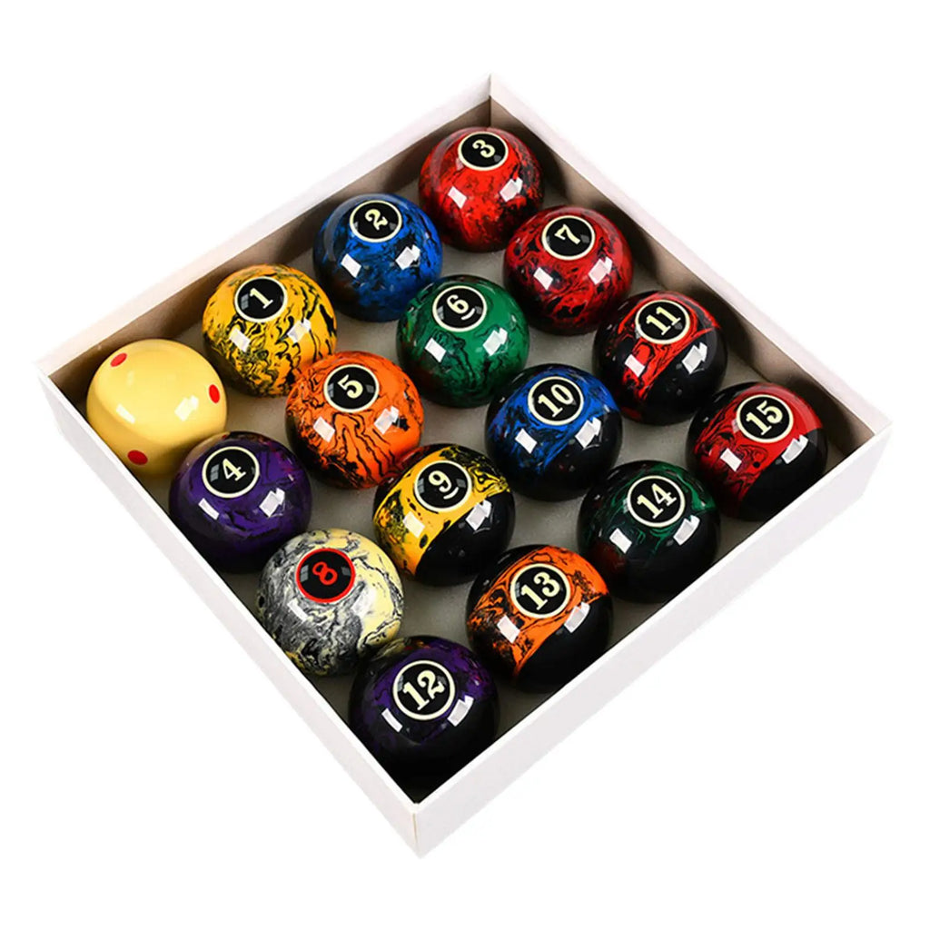 16x Pool Table Balls Resin Balls Billiards Equipment 2.25" Billiard Balls Complete Set for Game Rooms Clubs Bars Leisure Sports