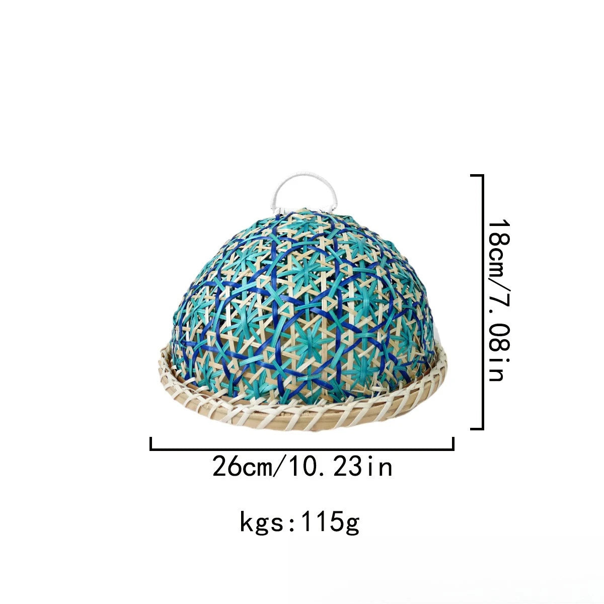 Handmade Rattan Style Round Fruit Basket with Lid Insect Proof Table Cover Multi Functional Storage for Bread Fruit Leftovers