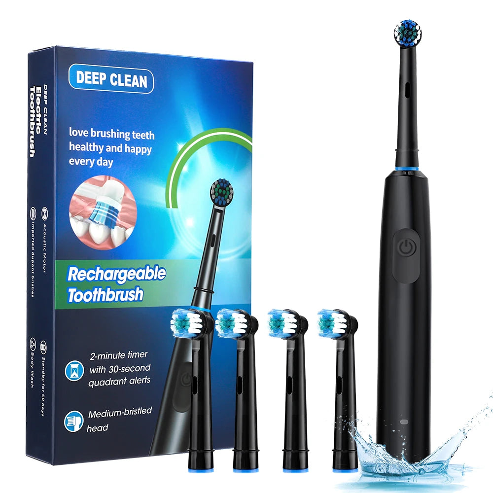 Rotary Electric Toothbrush - 5 Modes IP67 30-Day