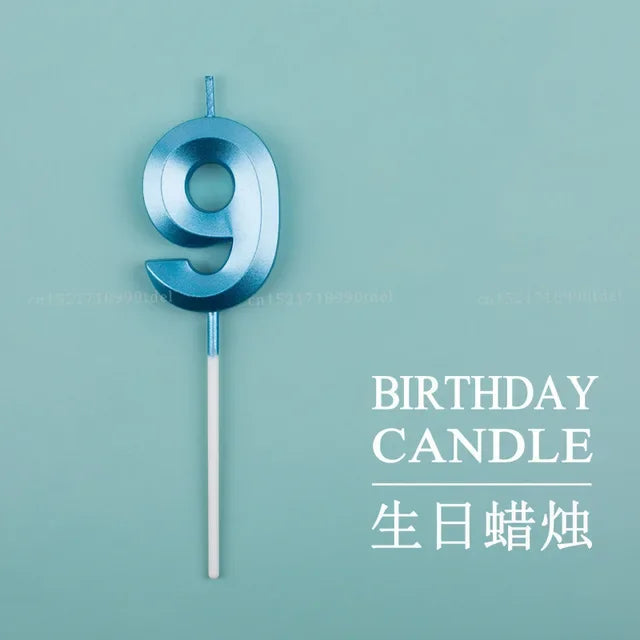 Vibrant Blue Pink Green 1pcs 0-9 Number Candles Decor for Kids Happy Birthday Event Anniversatires &Parties Decoration DIY