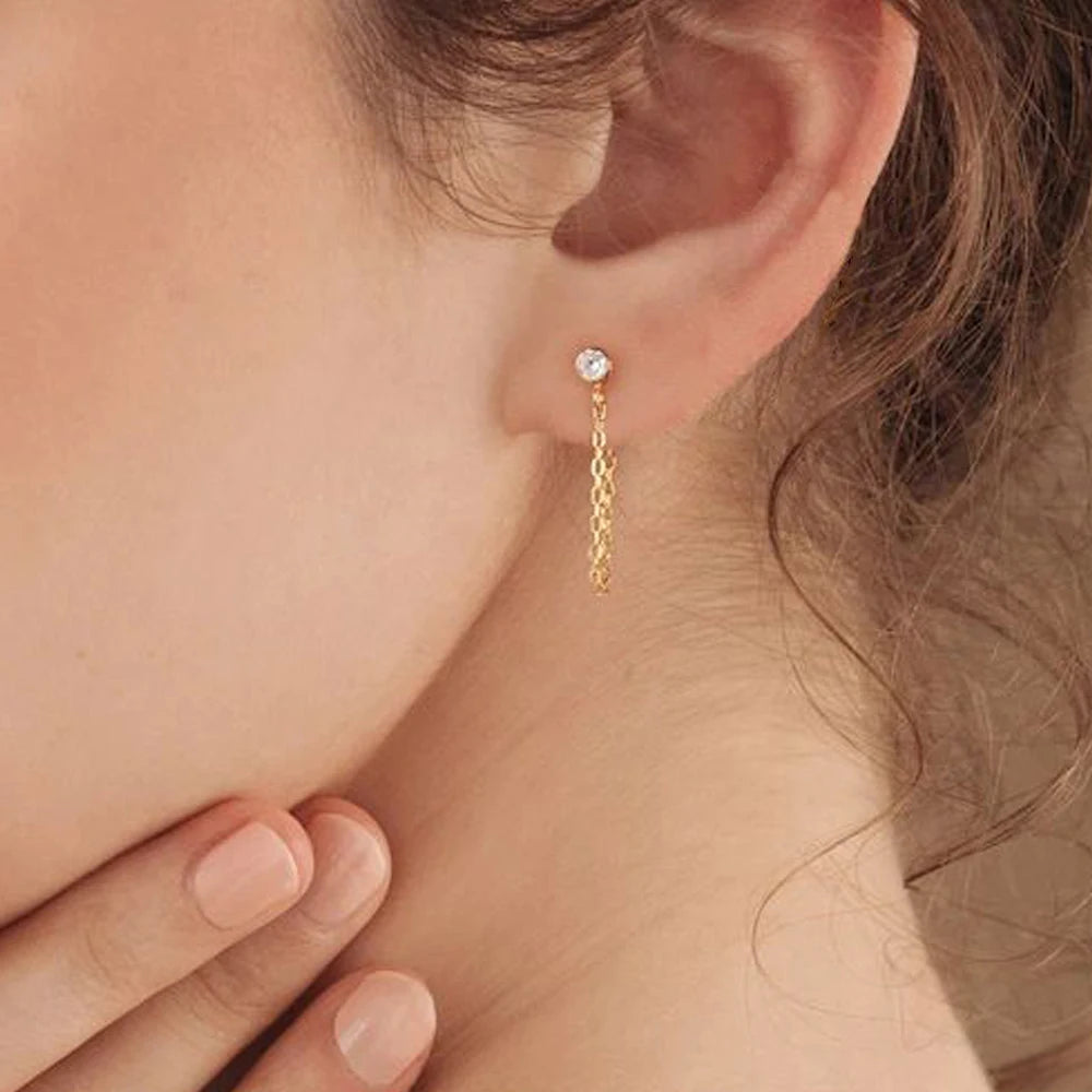 EManco Zircon Birthstone Pendant Earrings 12 Zodiac Signs Stainless Steel Jewelry Party Gifts