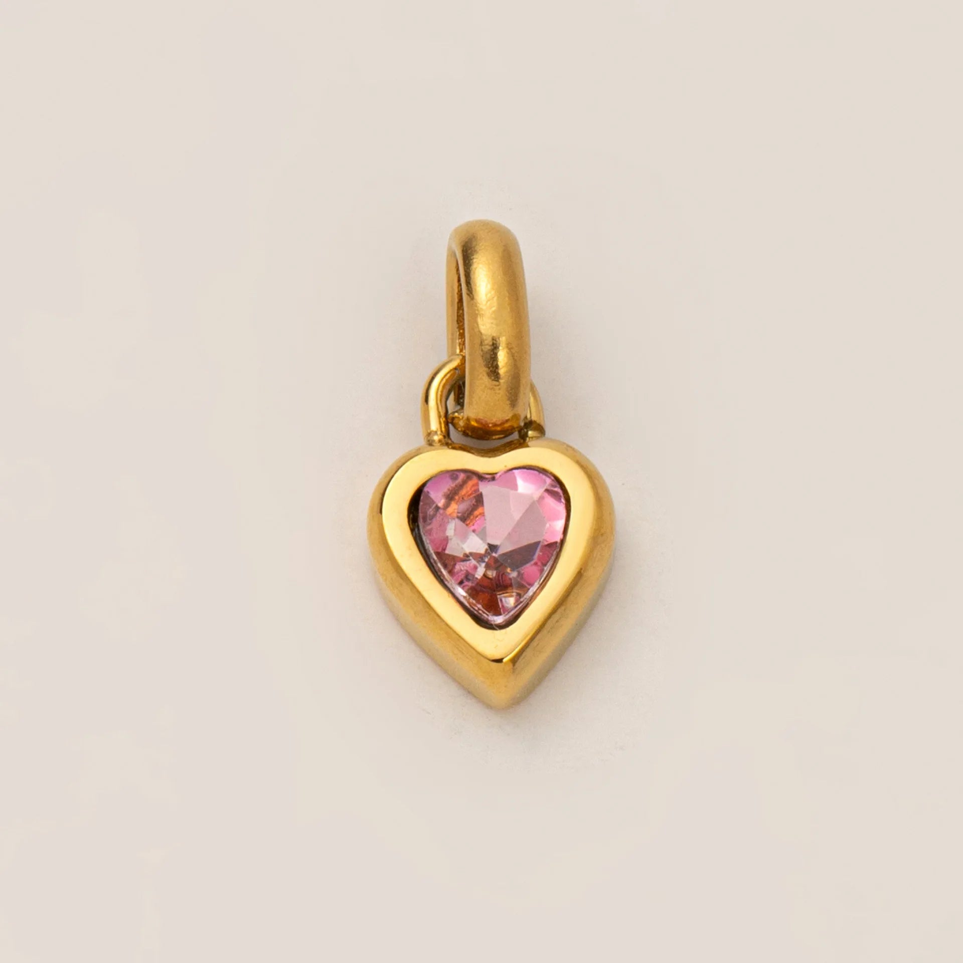 Birthstone Charm Heart Pendant For Women Gold Color Stainless Steel Charm Necklace Bracelet DIY Making Accessories Dropshipping