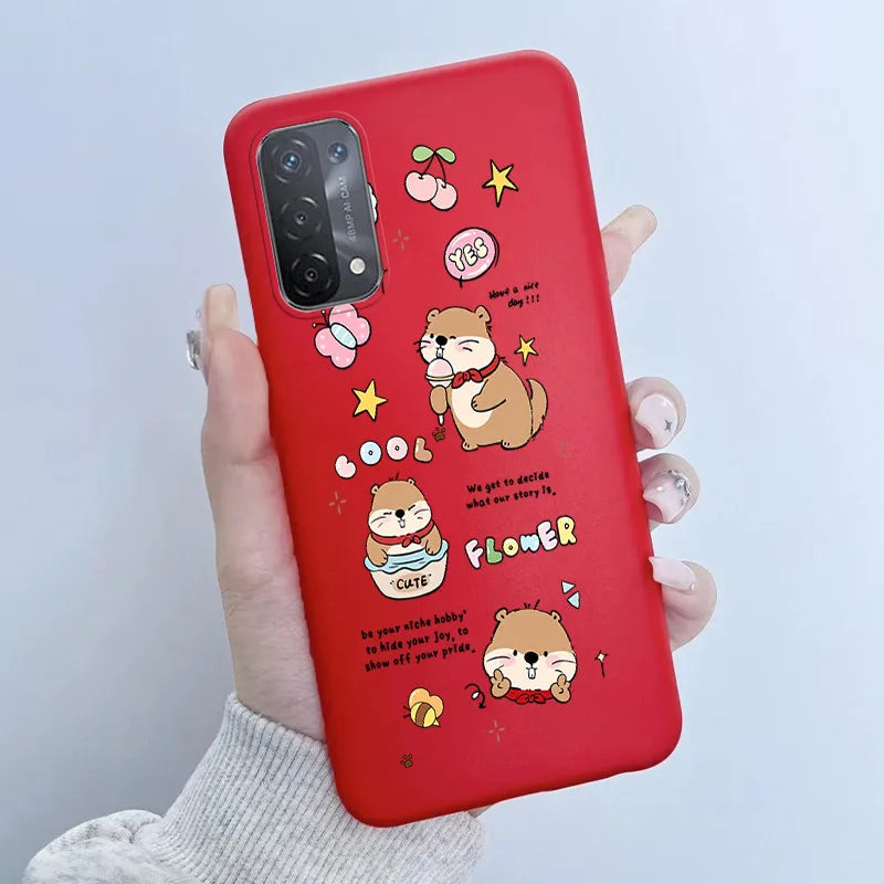 For Oppo A54 5G A74 5G A93 5G Case Soft TPU Silicone Cover Cute Astronaut Panda Phone Case CPH2195 CPH2197 CPH2263 Coque Funda