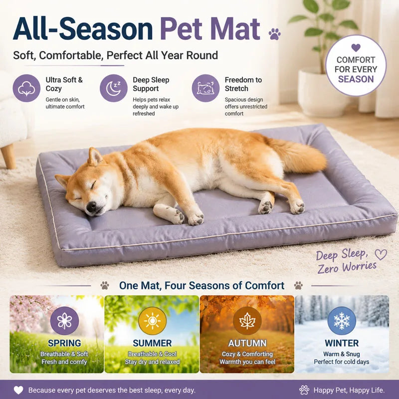 Waterproof Dog Bed Oxford Pet Cushion for All Seasons Thickened Memory Foam Filling Bite-resistant Pet Mat Pet Supplies 강아지 방석