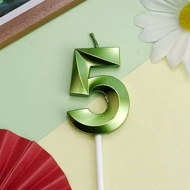 Vibrant Blue Pink Green 1pcs 0-9 Number Candles Decor for Kids Happy Birthday Event Anniversatires &Parties Decoration DIY