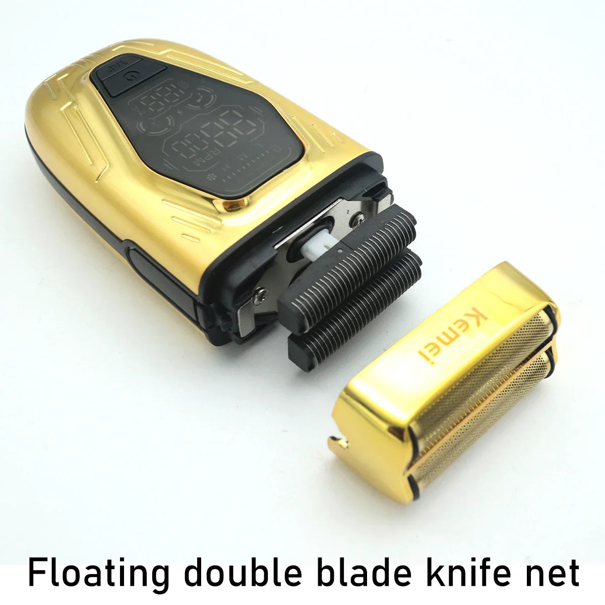 Kemei KM-T360 Professional Electric Shaver – 9W Double Foil, LED Display, Full Metal Body