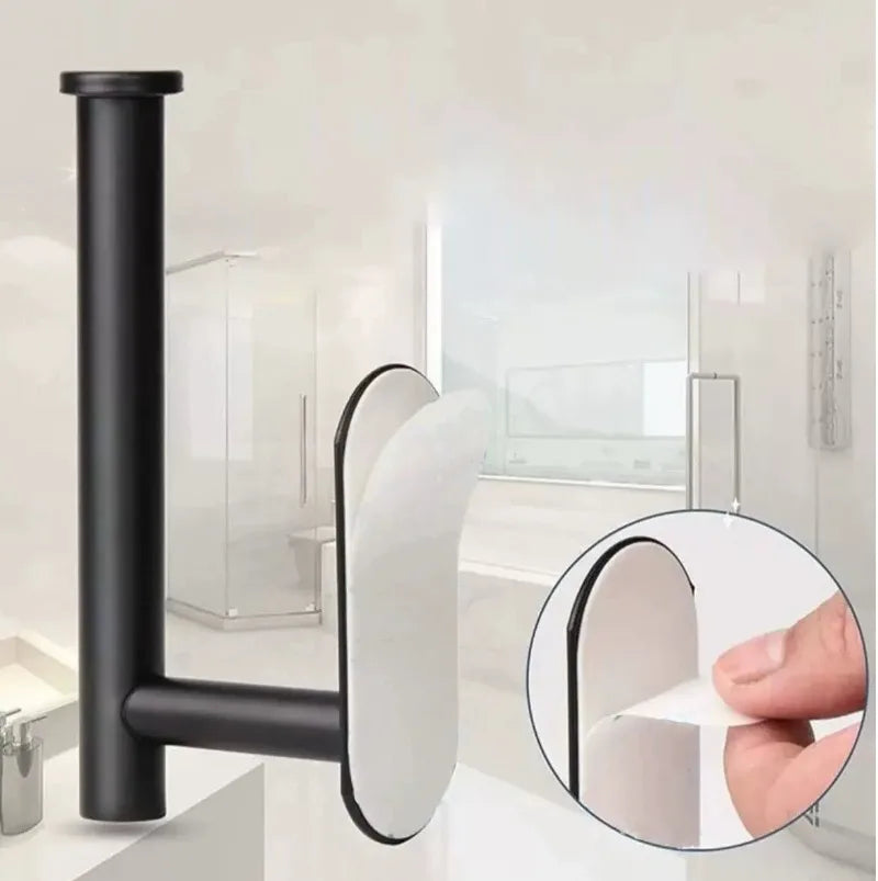 Plastics Paper Towel Holder Self Adhesive Toilet Roll Paper Holder No Punching Kitchen Bathroom Lengthen Storage Rack