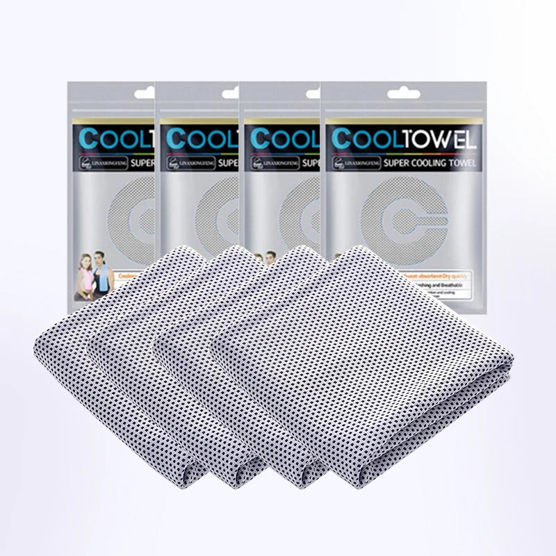 4pcs Cooling Towels (35.4 * 11.8 Inches), Soft Breathable Sports Towel For Outdoor, Gym, Yoga, Exercise, Camping, Fitness, Runni