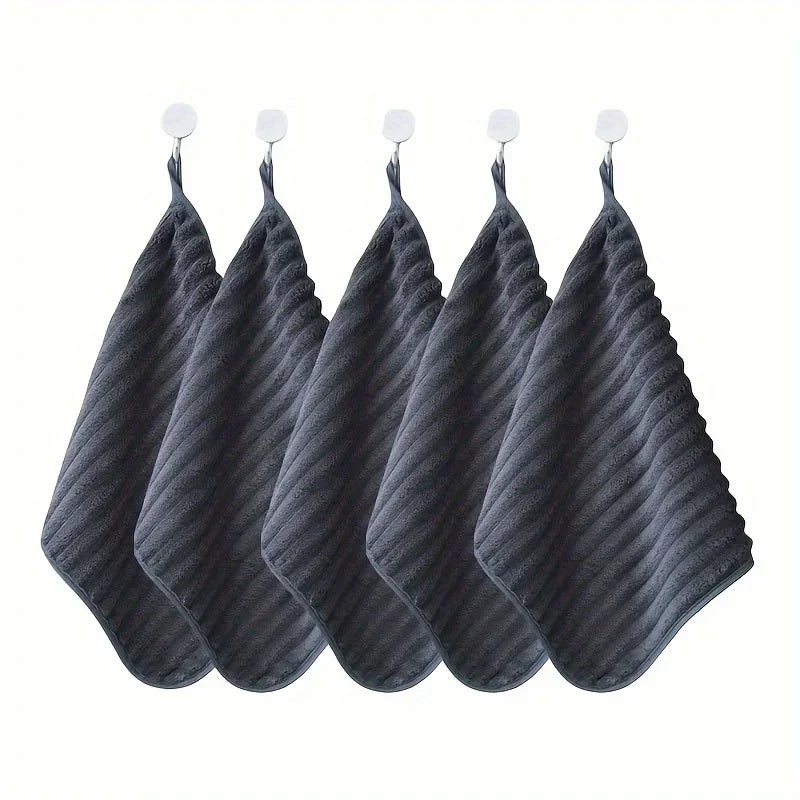 5-Piece Luxury Soft Super Absorbent Hand Towel Set - 11.8*11.8 Inch Quick Drying Washcloths for Household and Daily Necessities