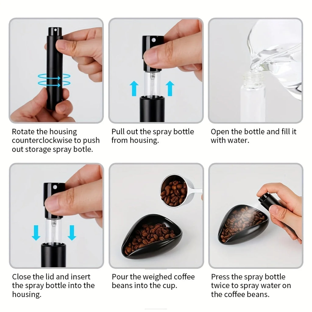 2 Pack Coffee Bean Spray Bottle, 10ML Espresso Spray Bottle, Portable Empty Small Refillable Sprayer, For Reducing Coffee Static
