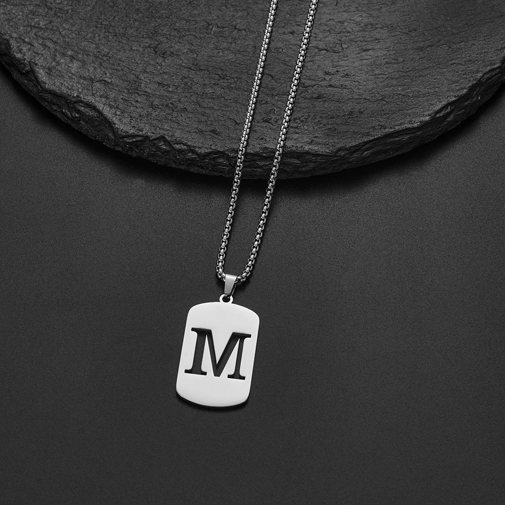 Delicate Initial Name Letters Charm Pendant Necklace For Men Alphabet A-Z Stainless Steel Jewelry Women 2024 Collar Hombre