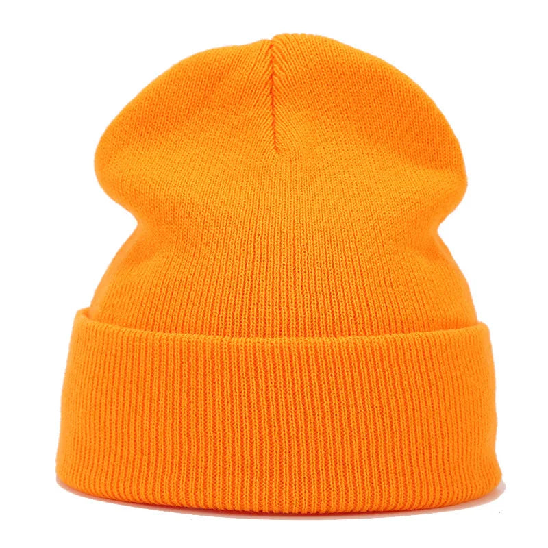Knitted hats for men and women in autumn and winter, pure color, simple and versatile. Knitted hats with pullovers and cold hats