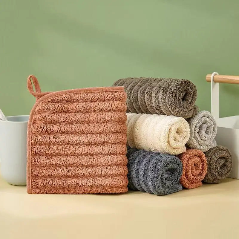 New 5-Piece Luxury Soft Super Absorbent Hand Towel Set 11.8*11.8 Inch Quick Drying Washcloths For Household Daily Necessities