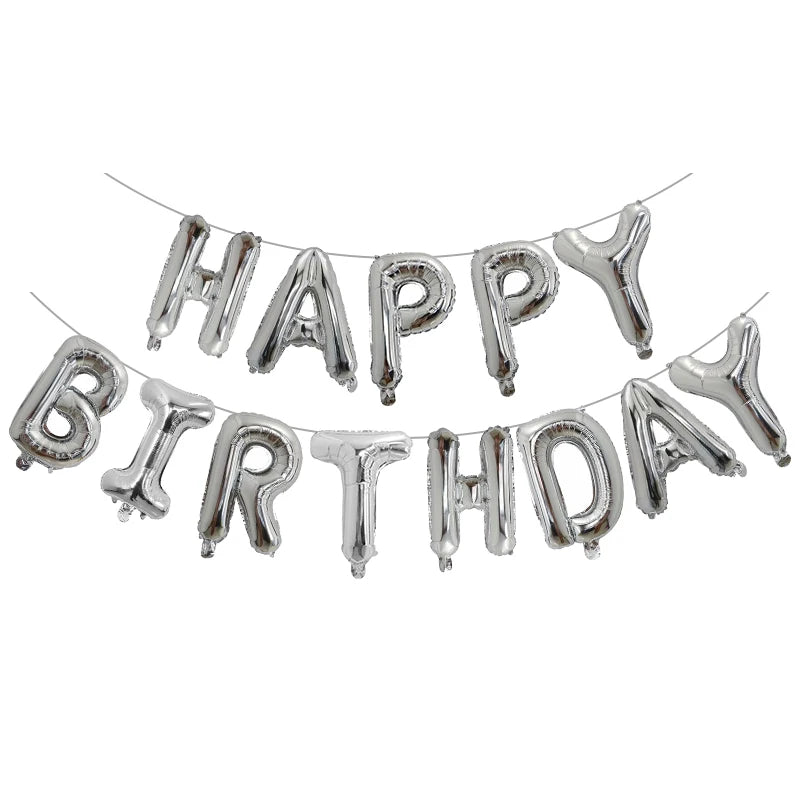 13pcs 16Inch Happy Birthday Party Decoration Balloons Rose Gold Letter Foil Ballons Air Globos Balony Anniversaire Supplies