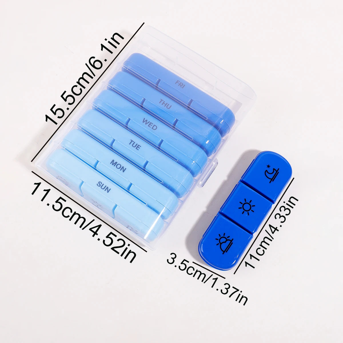 7 Days Pill Medicine Box Weekly Monthly Tablet Holder Storage Organizer Container Case Pill Box Splitters Pharmacy Pill Case