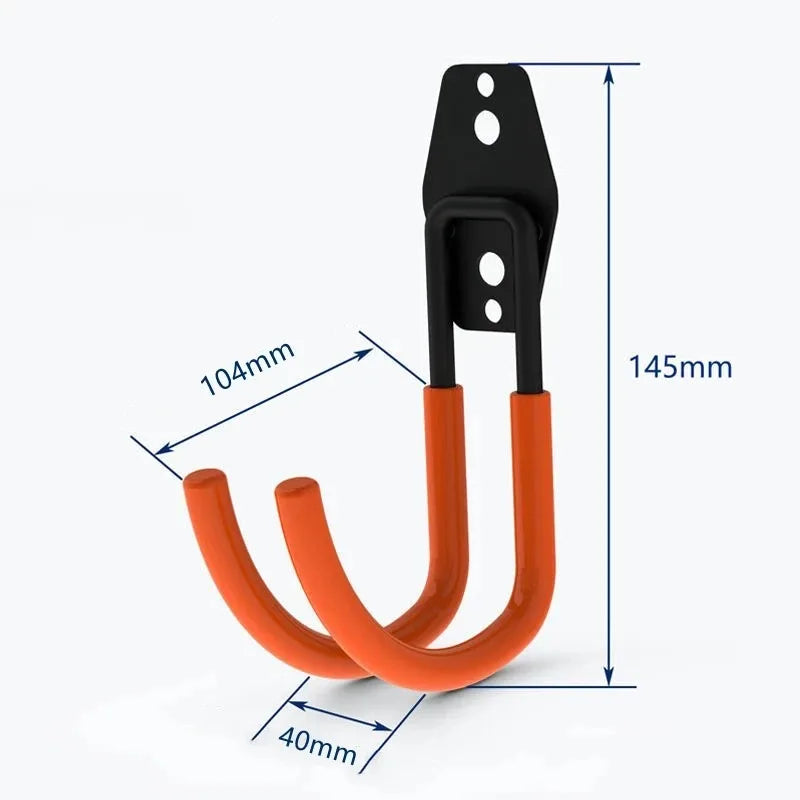 Heavy Duty Metal Hook Garage Organizer Wall Mount Bicycle Hanger Hooks Wall Mount Anti-slip Storage Hook For Ladders Garden Tool