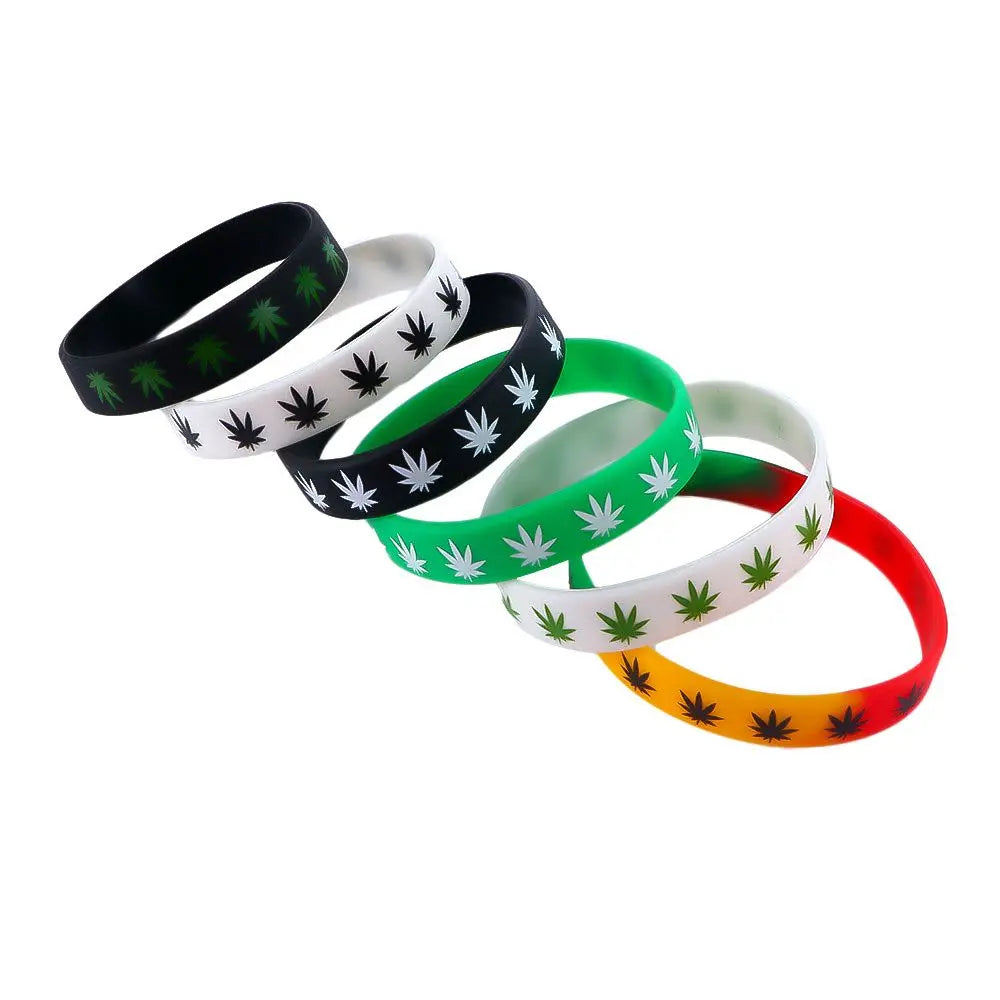 Women Girl Minimalism Silicone Fashion Jewelry Maple Leaves Creative Maple Leaf Bracelet Bangle Wristband Silicone Bracelet