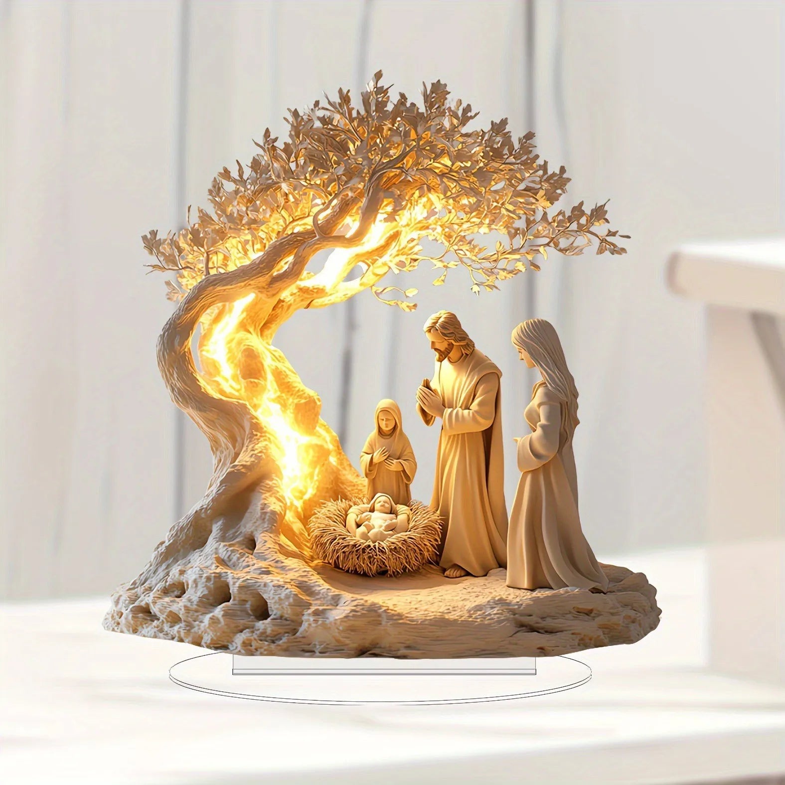 1PCS Jesus Scene Related Characters Home Decoration Crafts Newborn Desktop Decoration Statues Ideal Festival Decora Statues