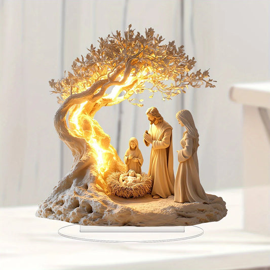 1PCS Jesus Scene Related Characters Home Decoration Crafts Newborn Desktop Decoration Statues Ideal Festival Decora Statues