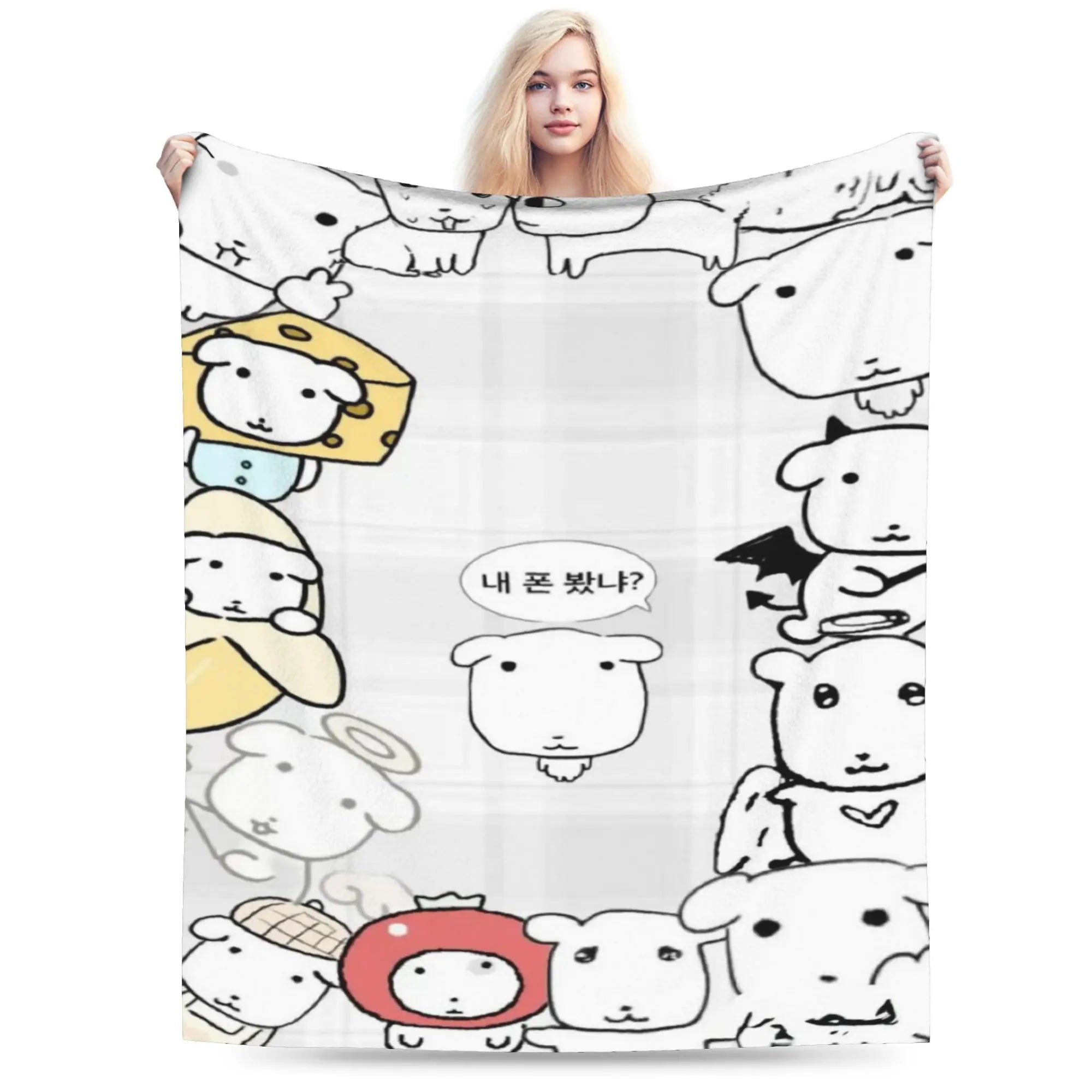 Cute GANADI Blanket Kids Adults  Flannel Throw Blanket For Sofa Home Soft Custom Quality Bedspread Gift