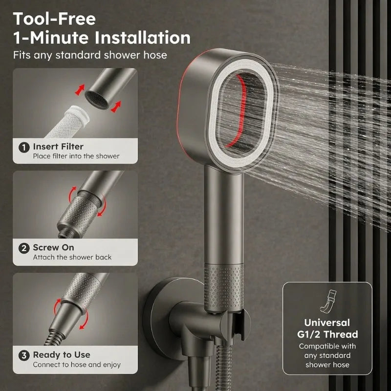 Filter Shower Head High Pressure Beauty Rain Showerhead Filtration Impurities Purification Filtered Water Bathroom Accessories