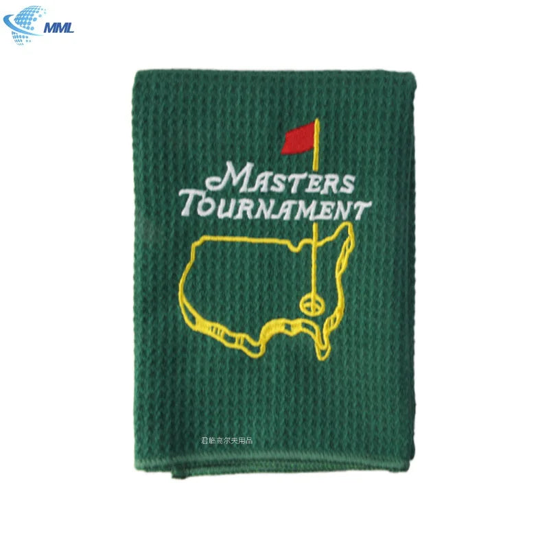 Golf Waffle Towel Microfiber Fine Embroidery Mountaineering Buckle Water Absorbing Sweat Cleaning Sports Towel