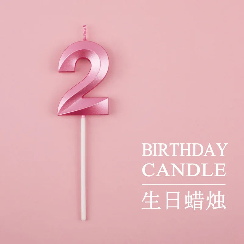 Vibrant Blue Pink Green 1pcs 0-9 Number Candles Decor for Kids Happy Birthday Event Anniversatires &Parties Decoration DIY