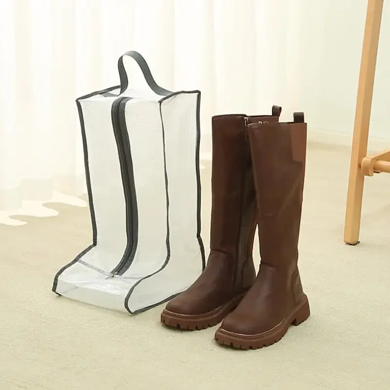 Shoes Dust Cover Mesh Transparent Shoe and Boot Storage Bag with Zipper Portable Travel Dust Organizer Protector Bag