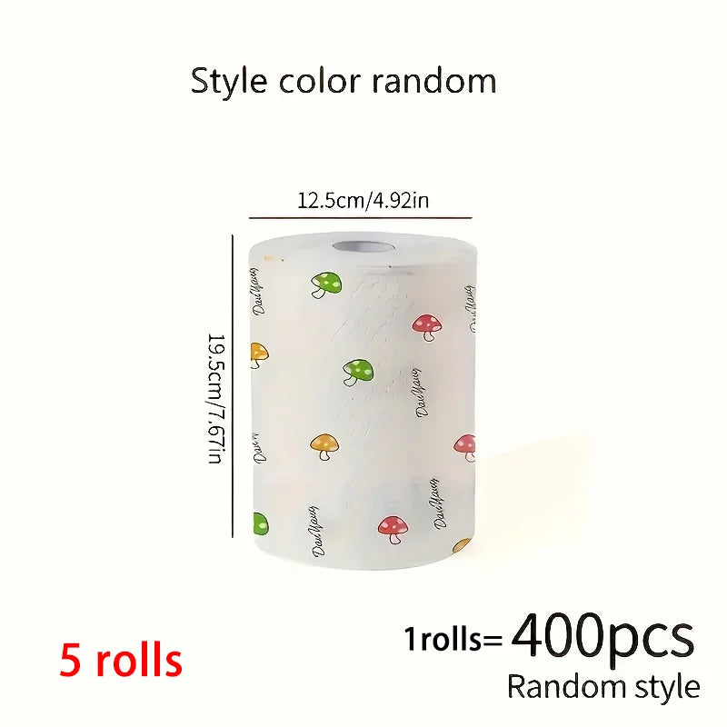 1 Roll (400 Sheets), Lazy Cloth, Disposable Kitchen Tissue, Washable Dry and Wet Dual-Use Towel, Dishcloth, Non Stick Oil Cloth